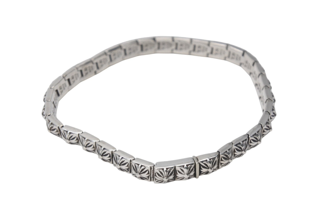 極美品 CHROME HEARTS クロムハーツ ピラミッドプラスリンク ブレスレット 32リンク 全長約21.3cm 重量約34.3g シルバー925 中古 4c076084