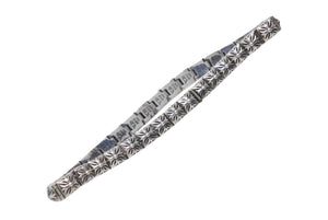 極美品 CHROME HEARTS クロムハーツ ピラミッドプラスリンク ブレスレット 32リンク 全長約21.3cm 重量約34.3g シルバー925 中古 4c076084