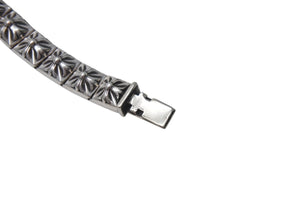 極美品 CHROME HEARTS クロムハーツ ピラミッドプラスリンク ブレスレット 32リンク 全長約21.3cm 重量約34.3g シルバー925 中古 4c076084