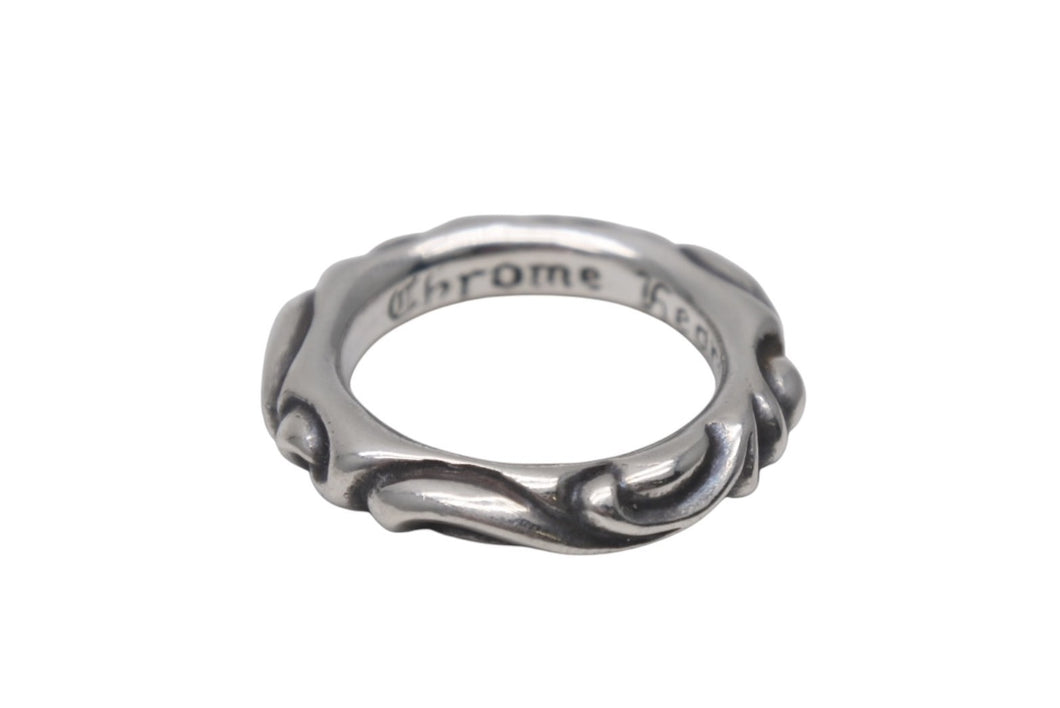 極美品 CHROME HEARTS クロムハーツ スクロールバンドリング 重量約10.1g サイズ18号 1994/.925刻印 シルバー925 中古 4c076116