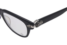 Load image into Gallery viewer, 極美品 CHROME HEARTS クロムハーツ WELL STRUNG メガネ ブラック プラスチック 小物 ウェリントン シルバー925 52☐20₋148 中古 4c076119