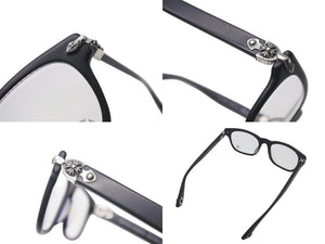極美品 CHROME HEARTS クロムハーツ WELL STRUNG メガネ ブラック プラスチック 小物 ウェリントン シルバー925 52☐20₋148 中古 4c076119