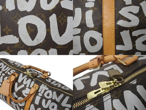 LOUIS VUITTON ルイヴィトン キーポル50 ボストンバッグ M92197 モノグラム グラフィティ ブラウン 美品 中古 4c076123