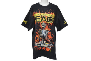 未使用 HELLSTAR ヘルスター InnerPeaceFire インナーピースファイヤー半袖Tシャツ 12D71199 ブラック オレンジ S 中古 4c076156 