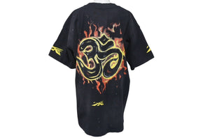 未使用 HELLSTAR ヘルスター InnerPeaceFire インナーピースファイヤー半袖Tシャツ 12D71199 ブラック オレンジ S 中古 4c076156 