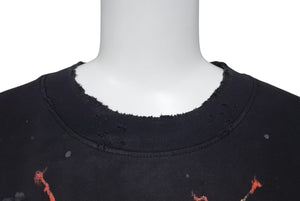 未使用 HELLSTAR ヘルスター InnerPeaceFire インナーピースファイヤー半袖Tシャツ 12D71199 ブラック オレンジ S 中古 4c076156 