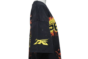未使用 HELLSTAR ヘルスター InnerPeaceFire インナーピースファイヤー半袖Tシャツ 12D71199 ブラック オレンジ S 中古 4c076156 