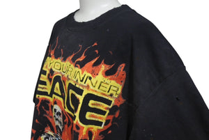未使用 HELLSTAR ヘルスター InnerPeaceFire インナーピースファイヤー半袖Tシャツ 12D71199 ブラック オレンジ S 中古 4c076156 