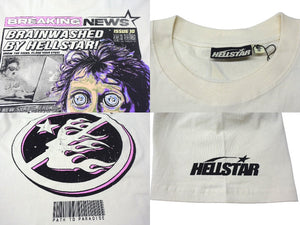 未使用 HELLSTAR ヘルスター Breaking News Tシャツ ホワイト系 ブレイキング ニュース プリント 833415FD サイズXL 中古 4c076159 