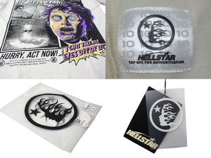 未使用 HELLSTAR ヘルスター Breaking News Tシャツ ホワイト系 ブレイキング ニュース プリント 833415FD サイズXL 中古 4c076159 