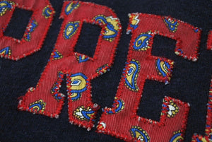 Supreme シュプリーム 長袖Ｔシャツ 刺繍 ペイズリー柄 レタリングロゴ ネイビー コットン サイズM 美品 中古 4c076166