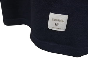 Supreme シュプリーム 長袖Ｔシャツ 刺繍 ペイズリー柄 レタリングロゴ ネイビー コットン サイズM 美品 中古 4c076166