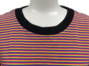 Supreme シュプリーム 16ss マルチボーダー半袖Ｔシャツ ピンク イエロー ブルー コットン サイズM 美品 中古 4c076167 