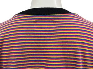 Supreme シュプリーム 16ss マルチボーダー半袖Ｔシャツ ピンク イエロー ブルー コットン サイズM 美品 中古 4c076167 