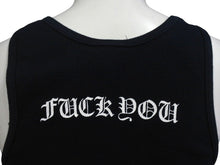 Load image into Gallery viewer, CHROME HEARTS クロムハーツ タンクトップ サイズM CHプラス FUCK YOU プリント ブラック ホワイト コットン 美品 中古 4c076173