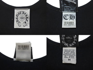 CHROME HEARTS クロムハーツ タンクトップ サイズM CHプラス FUCK YOU プリント ブラック ホワイト コットン 美品 中古 4c076173