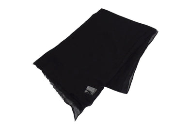 CHROME HEARTS クロムハーツ カシミヤ 大判ストール スカーフ ショール ブラック CHロゴ 刺繍 美品 中古 4c076174