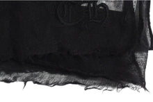 Load image into Gallery viewer, CHROME HEARTS クロムハーツ カシミヤ 大判ストール スカーフ ショール ブラック CHロゴ 刺繍 美品 中古 4c076174