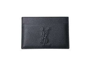 極美品 YVES SAINT LAURENT イヴサンローラン カードケース パス GRZ568986Y YSL レザーロゴ ブラック 中古 4c076183 