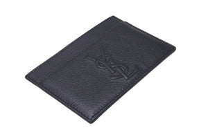 極美品 YVES SAINT LAURENT イヴサンローラン カードケース パス GRZ568986Y YSL レザーロゴ ブラック 中古 4c076183 