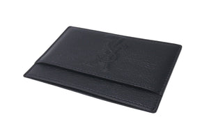 極美品 YVES SAINT LAURENT イヴサンローラン カードケース パス GRZ568986Y YSL レザーロゴ ブラック 中古 4c076183 