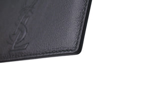 極美品 YVES SAINT LAURENT イヴサンローラン カードケース パス GRZ568986Y YSL レザーロゴ ブラック 中古 4c076183 