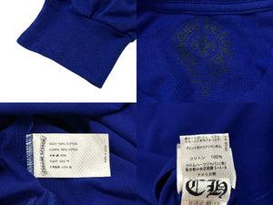 極美品 CHROME HEARTS クロムハーツ バックスタープリントクルーネック 長袖Tシャツ コットン ブルー サイズXL 中古 4c076198