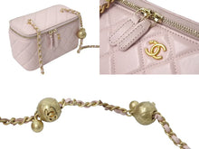 Load image into Gallery viewer, CHANEL シャネル マトラッセ バニティチェーンショルダーバッグ ランダム番台 ラムスキン ピンク ゴールド金具 美品 中古 4c076210