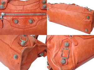 BALENCIAGA バレンシアガ ザジャイアントパートタイム エディターズバック 2WAYバッグ 173082 レッド シルバー金具 美品 中古 4c076212