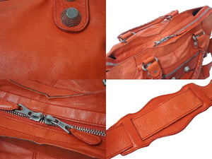 BALENCIAGA バレンシアガ ザジャイアントパートタイム エディターズバック 2WAYバッグ 173082 レッド シルバー金具 美品 中古 4c076212