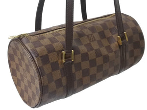 LOUIS VUITTON ルイヴィトン パピヨンPM 26 ハンドバック ダミエ N51304 筒型 ドラム型 エベヌ ブラウン ゴールド金具 美品 中古 4c076217