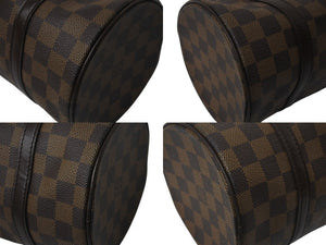 LOUIS VUITTON ルイヴィトン パピヨンPM 26 ハンドバック ダミエ N51304 筒型 ドラム型 エベヌ ブラウン ゴールド金具 美品 中古 4c076217