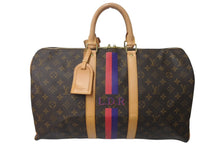 Load image into Gallery viewer, LOUIS VUITTON ルイヴィトン キーポル45 ボストンバッグ M41428 イニシャル入り モノグラム ブラウン PVC ヌメ革 レザー 中古 4c076218