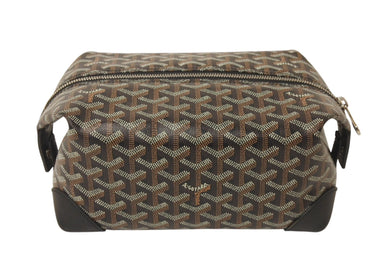 GOYARD ゴヤール ボウリング25 トイレタリーバッグ クラッチバッグ BOWLIN025TY01CL01P ブラック PVC レザー 美品 中古 4c076225