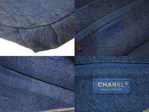 CHANEL シャネル デニムウエストポーチ ココチャーム ココマーク 28番台 インディゴブルー ゴールド金具 美品 中古 4c076229