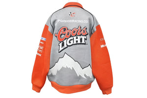 極美品 JEFF HAMILTON ジェフハミルトン Coors LIGHT NASCAR ジャケット グレー レッド ポリエステル サイズXL 中古 4c076234