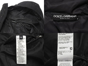 極美品 DOLCE&GABBANA ドルチェアンドガッバーナ ウールダウンジャケット G9JH4T サイズ50 ダークグレー ロゴプレート 中古 4c076240