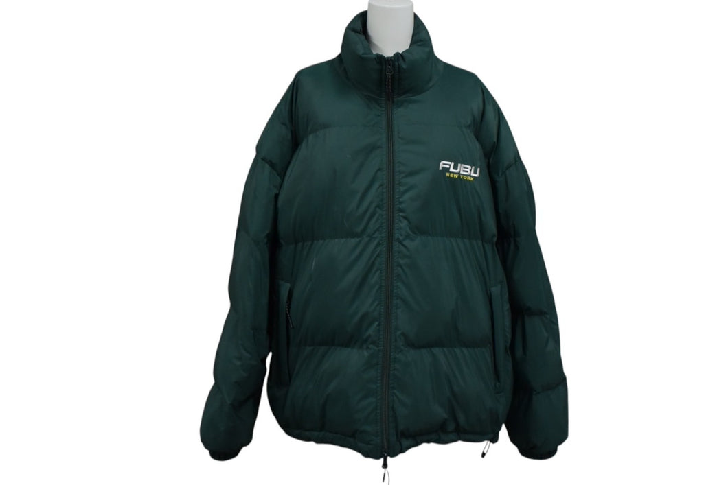 FUBU フブ ダウンジャケット FAM22303 サイズL ナイロン ポリエステル グリーン 美品 中古 4c076243