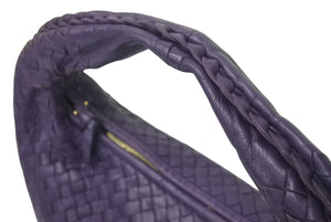 BOTTEGA VENETA ボッテガヴェネタ ホーボー イントレチャート ワンショルダーバッグ 115653 パープル 美品 中古 4c076249