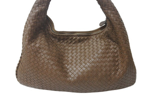 BOTTEGA VENETA ボッテガ ヴェネタ イントレチャート ホーボーバッグ ワンショルダーバッグ レザー ブラウン 77630S 良品 中古 4c076271