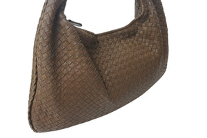 BOTTEGA VENETA ボッテガ ヴェネタ イントレチャート ホーボーバッグ ワンショルダーバッグ レザー ブラウン 77630S 良品 中古 4c076271