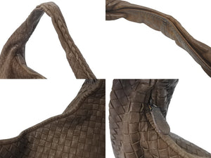 BOTTEGA VENETA ボッテガ ヴェネタ イントレチャート ホーボーバッグ ワンショルダーバッグ レザー ブラウン 77630S 良品 中古 4c076271