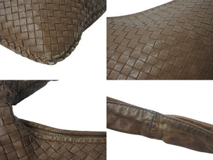 BOTTEGA VENETA ボッテガ ヴェネタ イントレチャート ホーボーバッグ ワンショルダーバッグ レザー ブラウン 77630S 良品 中古 4c076271