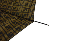 画像をギャラリービューアに読み込む, FENDI フェンディ ズッカ柄 傘 アンブレラ ロゴ 雨傘 レイングッズ ポリエステル ウッド ベージュ ブラウン ゴールド 良品 中古 4c076272 
