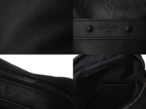 LOUIS VUITTON ルイヴィトン ダヌーブPM ショルダーバッグ M43681 モノグラ シャドウ レザー ブラック金具 美品 中古 4c076275