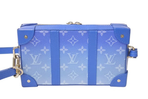 LOUIS VUITTON ルイヴィトン ソフトトランク ウォレット ショルダーバッグ M45432 モノグラム クラウズ ブルー PVC レザー シルバー金具 美品 中古 4c076279
