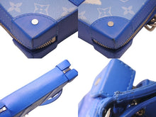 Load image into Gallery viewer, LOUIS VUITTON ルイヴィトン ソフトトランク ウォレット ショルダーバッグ M45432 モノグラム クラウズ ブルー PVC レザー シルバー金具 美品 中古 4c076279