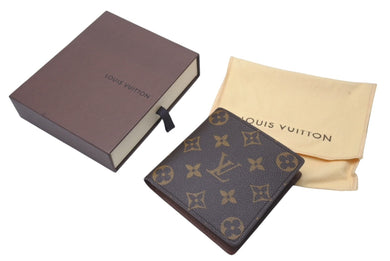 LOUIS VUITTON ルイヴィトン ポルトフォイユ マルコ 二つ折り財布 M61675 モノグラム ブラウン ゴールド金具 良品 中古 4c076281