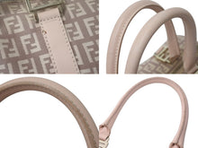 Load image into Gallery viewer, FENDI フェンディ ズッキーノ ミニボストン ハンドバッグ 8BL068 キャンバス レザー ピンク ベージュ ゴールド金具 良品 中古 4c076282