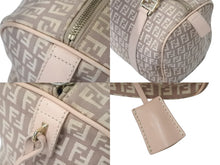Load image into Gallery viewer, FENDI フェンディ ズッキーノ ミニボストン ハンドバッグ 8BL068 キャンバス レザー ピンク ベージュ ゴールド金具 良品 中古 4c076282